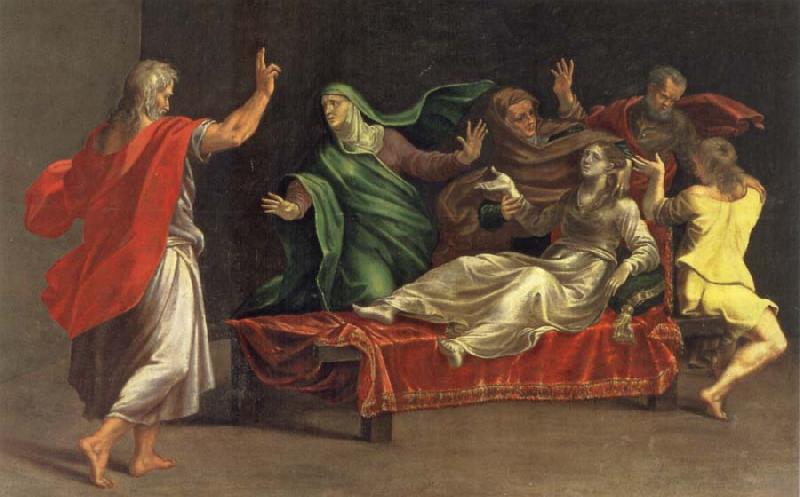 MAZZOLA BEDOLI, Girolamo The evangelist Johannes awakes Drusiana of the dead oil painting picture